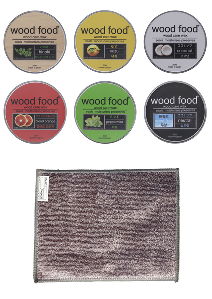 SET [MINI] woodfood 6 scents set + bamboo fiber cloth (30ml x 6)